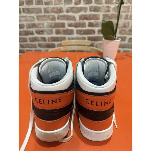 CELINE ORANGE BLACK CT-03 HIGH TOP SNEAKERS, Size EU41 US8.5 - Picture 3 of 8